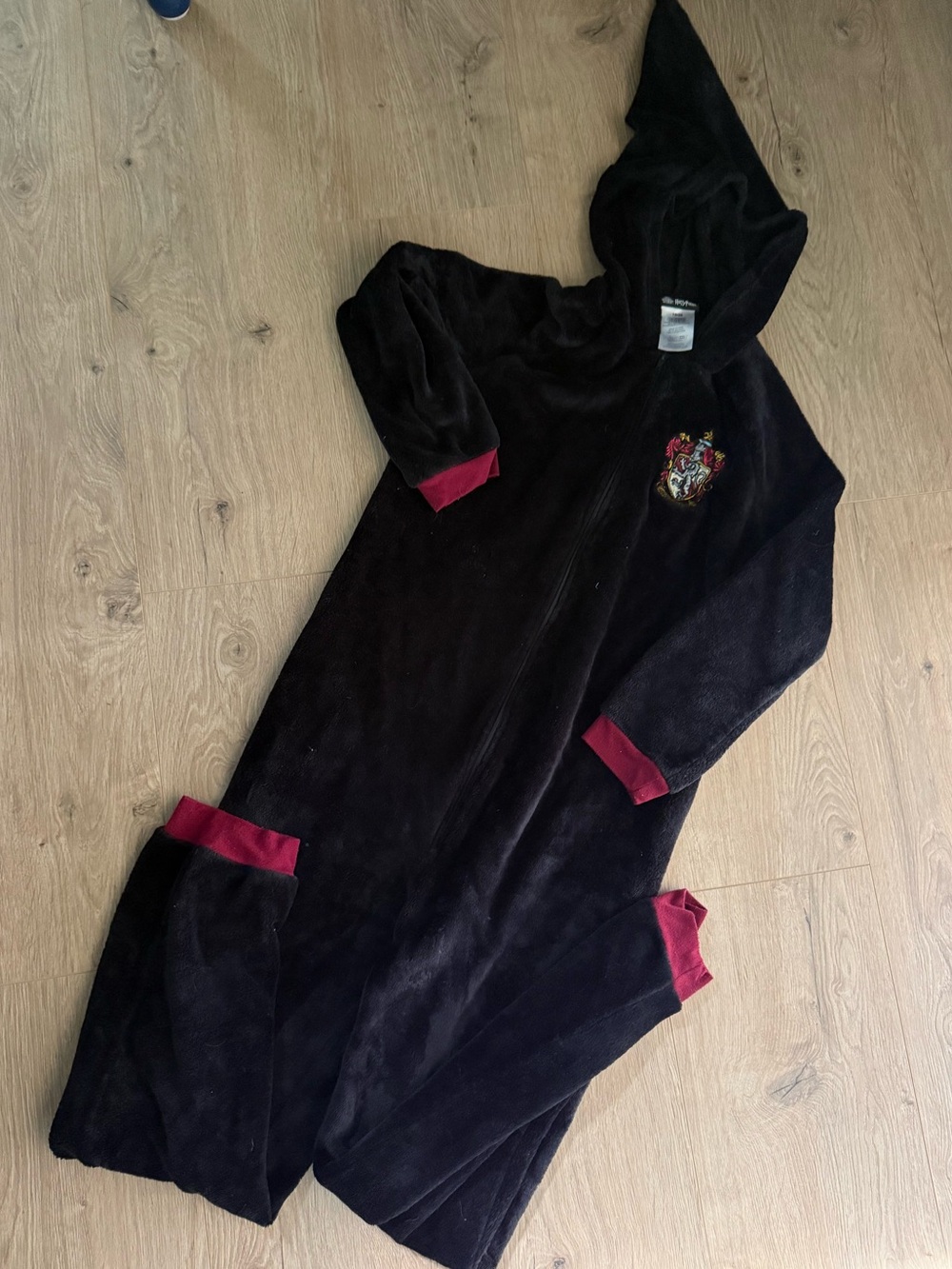 Harry Potter Juniors' Hooded One-Piece Pajama Union Suit - Gryffindor